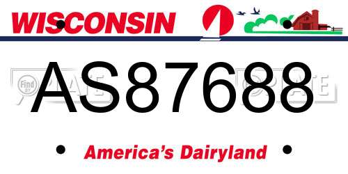 AS87688 Wisconsin License Plate