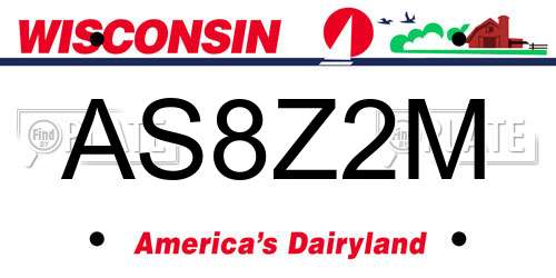 AS8Z2M Wisconsin License Plate