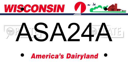 ASA24A Wisconsin License Plate