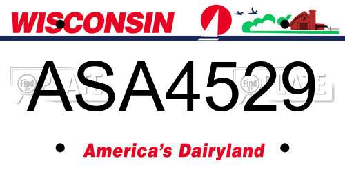 ASA4529 Wisconsin License Plate