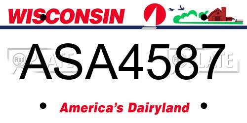 ASA4587 Wisconsin License Plate