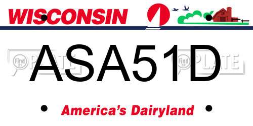 ASA51D Wisconsin License Plate