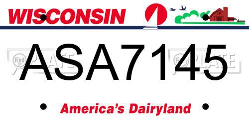 ASA7145 Wisconsin License Plate