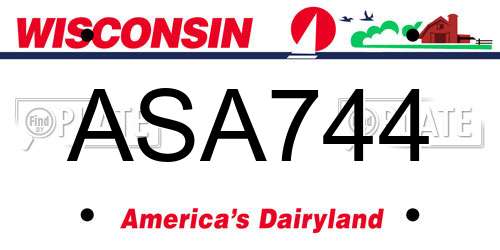 ASA744 Wisconsin License Plate