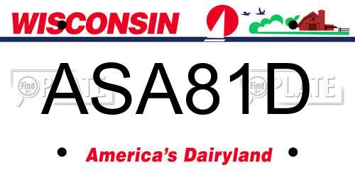 ASA81D Wisconsin License Plate