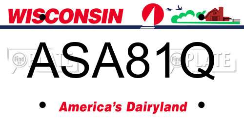 ASA81Q Wisconsin License Plate