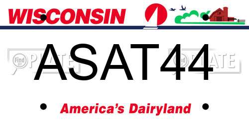 ASAT44 Wisconsin License Plate