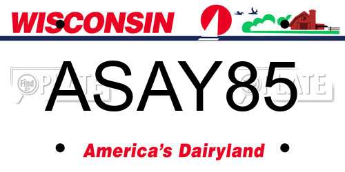 ASAY85 Wisconsin License Plate