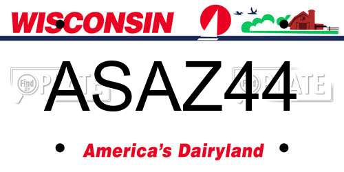 ASAZ44 Wisconsin License Plate