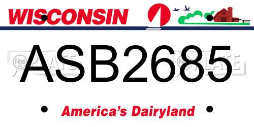ASB2685 Wisconsin License Plate