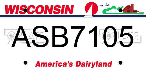 ASB7105 Wisconsin License Plate