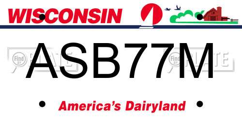 ASB77M Wisconsin License Plate