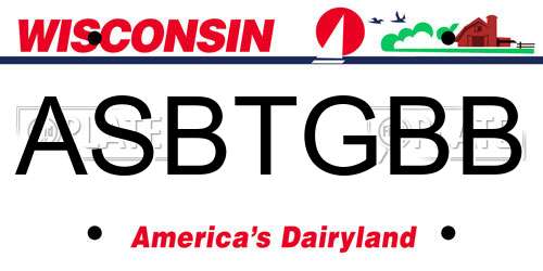 ASBTGBB Wisconsin License Plate