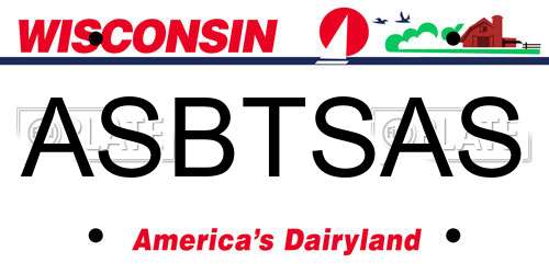 ASBTSAS Wisconsin License Plate
