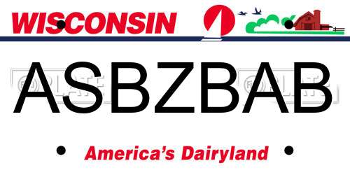 ASBZBAB Wisconsin License Plate