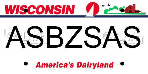 ASBZSAS Wisconsin License Plate