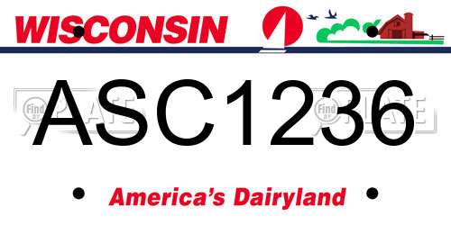 ASC1236 Wisconsin License Plate