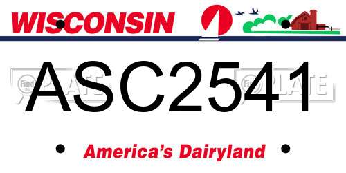 ASC2541 Wisconsin License Plate