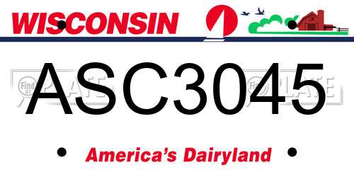 ASC3045 Wisconsin License Plate