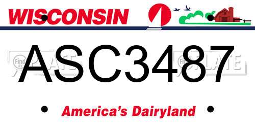 ASC3487 Wisconsin License Plate