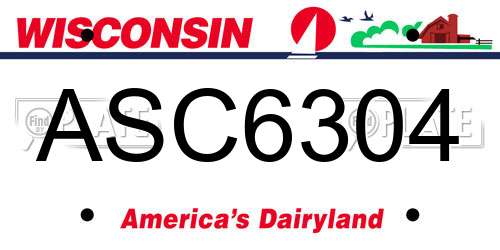ASC6304 Wisconsin License Plate