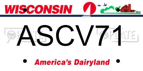 ASCV71 Wisconsin License Plate