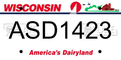 ASD1423 Wisconsin License Plate