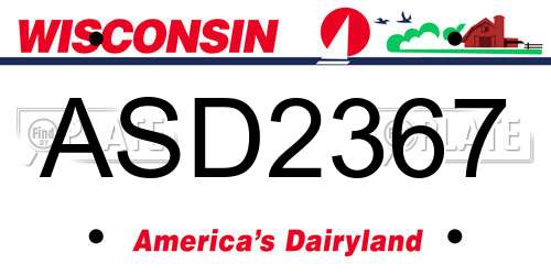 ASD2367 Wisconsin License Plate