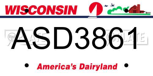 ASD3861 Wisconsin License Plate