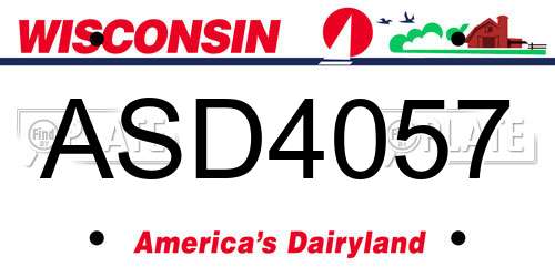 ASD4057 Wisconsin License Plate