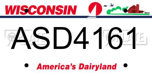 ASD4161 Wisconsin License Plate