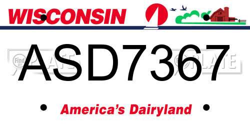 ASD7367 Wisconsin License Plate