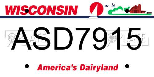 ASD7915 Wisconsin License Plate