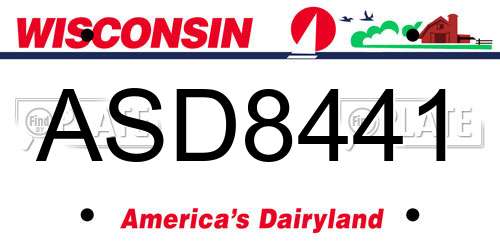 ASD8441 Wisconsin License Plate