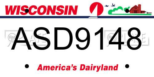 ASD9148 Wisconsin License Plate