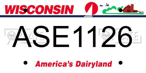 ASE1126 Wisconsin License Plate
