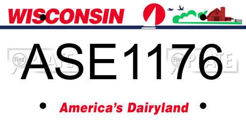 ASE1176 Wisconsin License Plate