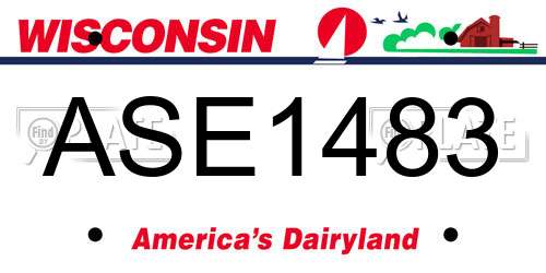ASE1483 Wisconsin License Plate