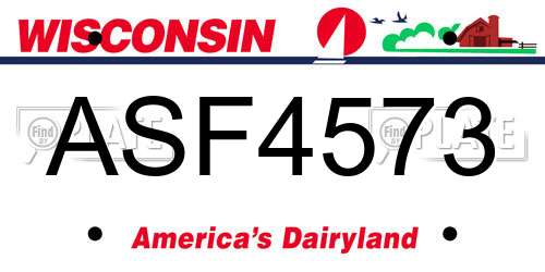 ASF4573 Wisconsin License Plate