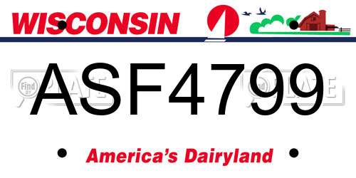 ASF4799 Wisconsin License Plate