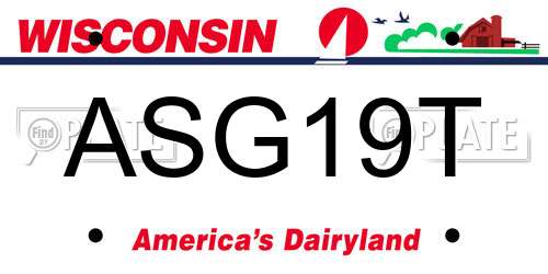 ASG19T Wisconsin License Plate