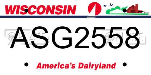 ASG2558 Wisconsin License Plate