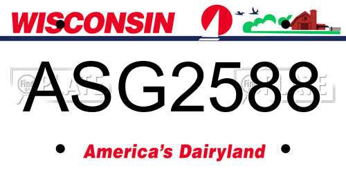 ASG2588 Wisconsin License Plate