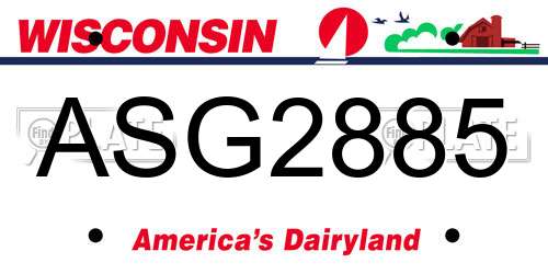 ASG2885 Wisconsin License Plate