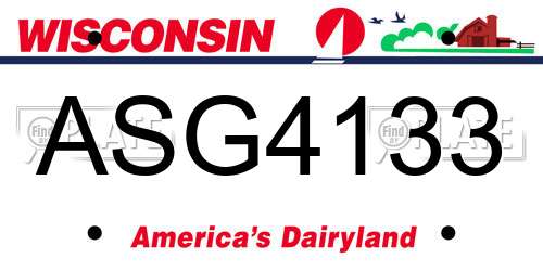 ASG4133 Wisconsin License Plate