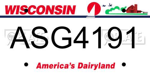 ASG4191 Wisconsin License Plate