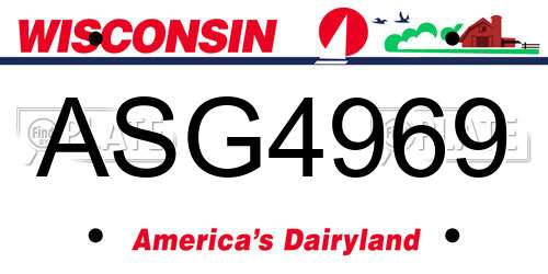 ASG4969 Wisconsin License Plate