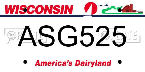 ASG525 Wisconsin License Plate