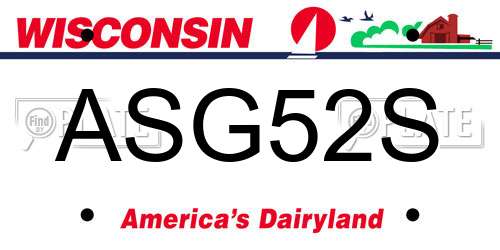 ASG52S Wisconsin License Plate