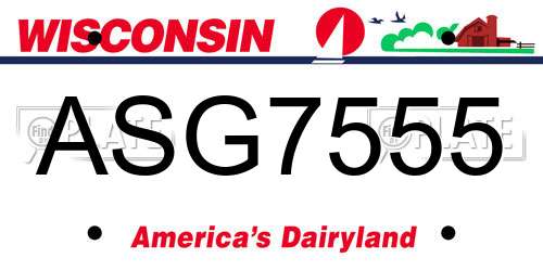 ASG7555 Wisconsin License Plate